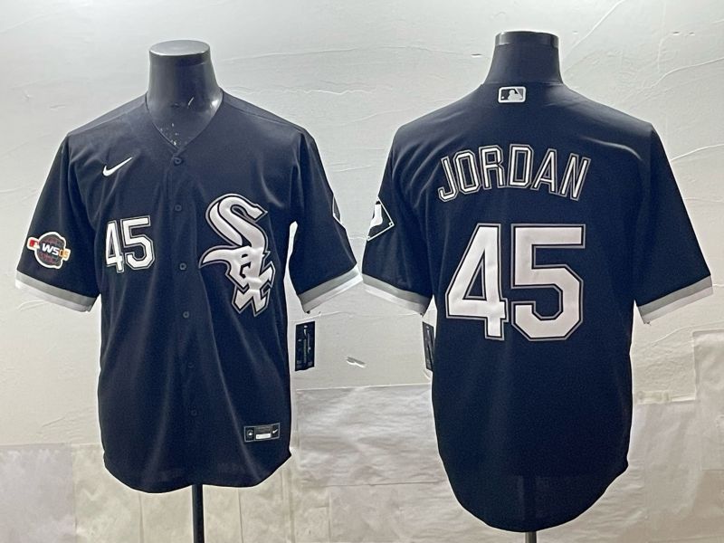 Men 2025 Chicago White Sox #45 Jordan Black Game Nike MLB Jersey style 03